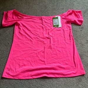 NWT Lilly Pulitzer off the shoulder shirt, hot pink, size L